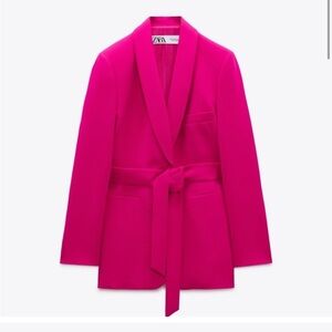 Zara Women's Pink Belted Blazer